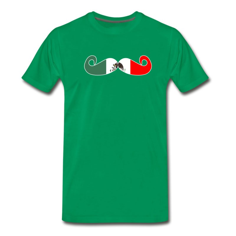 Men's Funny Moustache Mexican Design Mexican Flag Design For Mexican Pride T-Shirt