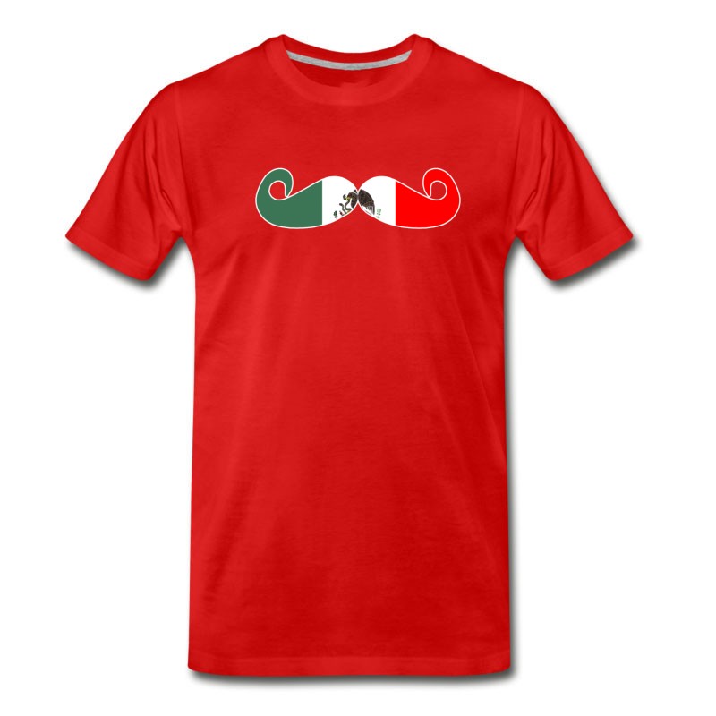 Men's Funny Moustache Mexican Design Mexican Flag Design For Mexican Pride T-Shirt