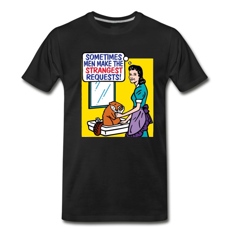 Men's Funny Shaving The Beaver Comic T-Shirt