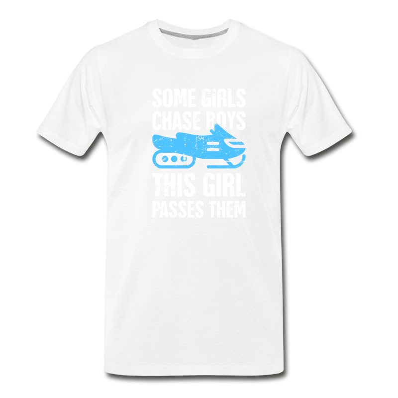 Men's Funny Snowmobile Design T-Shirt