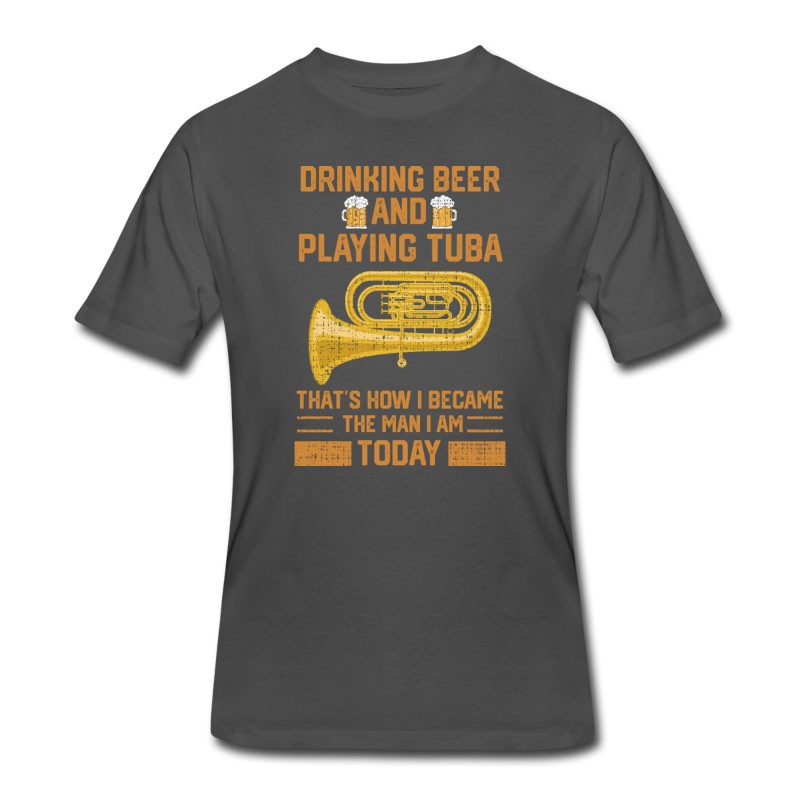 Men's Funny Tuba Player Marching Band Beer Drinking Gift T-Shirt