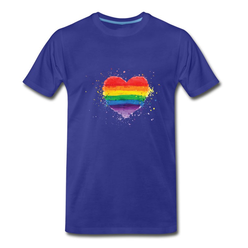 Men's Gay Pride Heart Rainbow T-Shirt