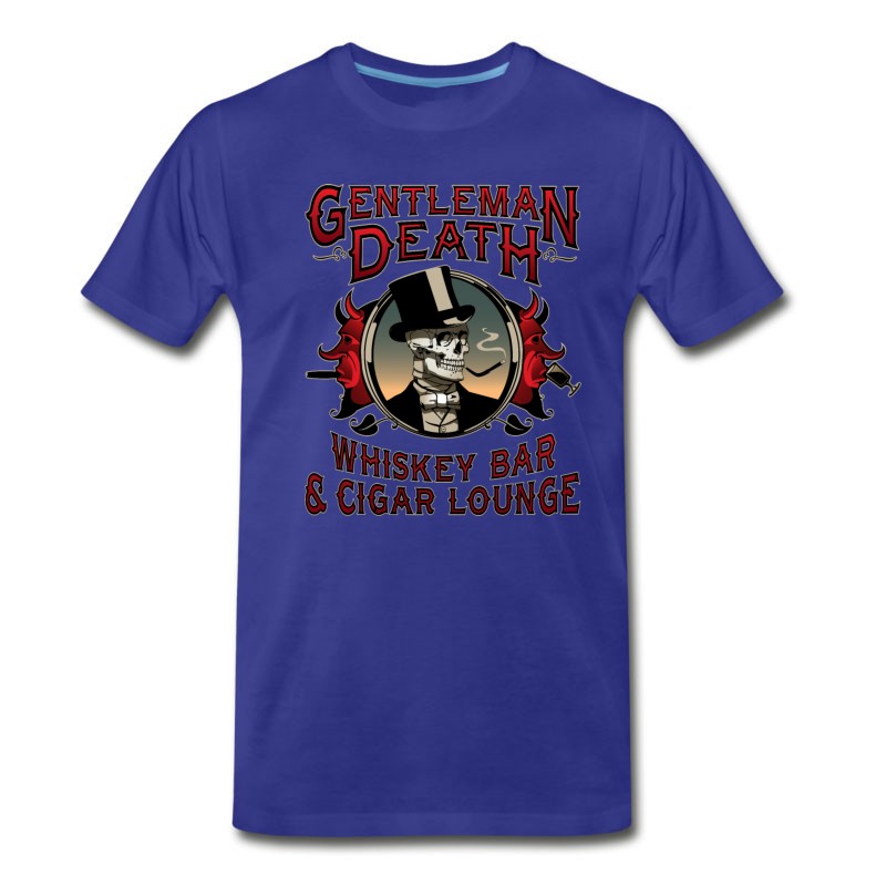 Men's Gentleman Death Whiskey Bar & Cigar Lounge T-Shirt