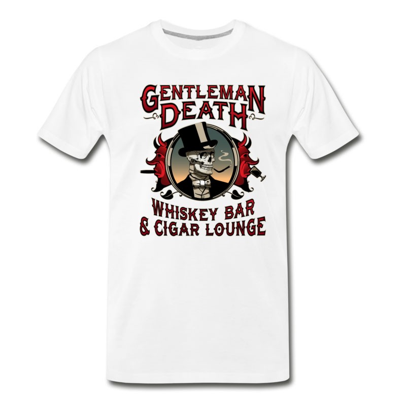 Men's Gentleman Death Whiskey Bar & Cigar Lounge T-Shirt