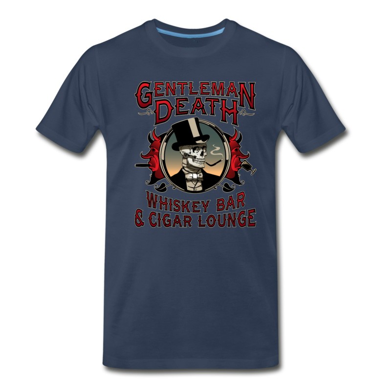 Men's Gentleman Death Whiskey Bar & Cigar Lounge T-Shirt