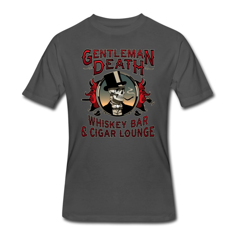 Men's Gentleman Death Whiskey Bar & Cigar Lounge T-Shirt