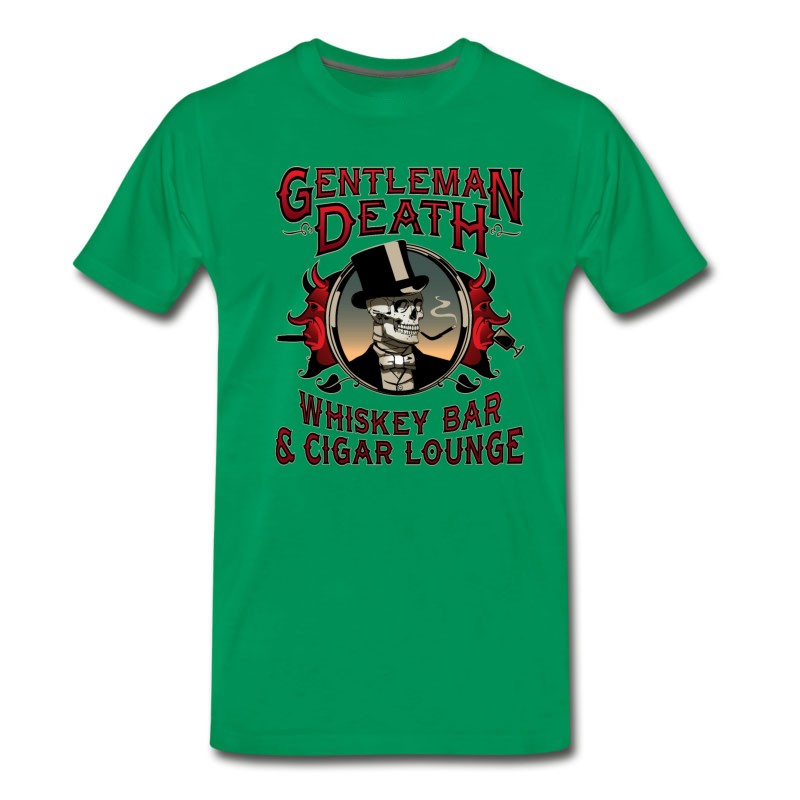 Men's Gentleman Death Whiskey Bar & Cigar Lounge T-Shirt