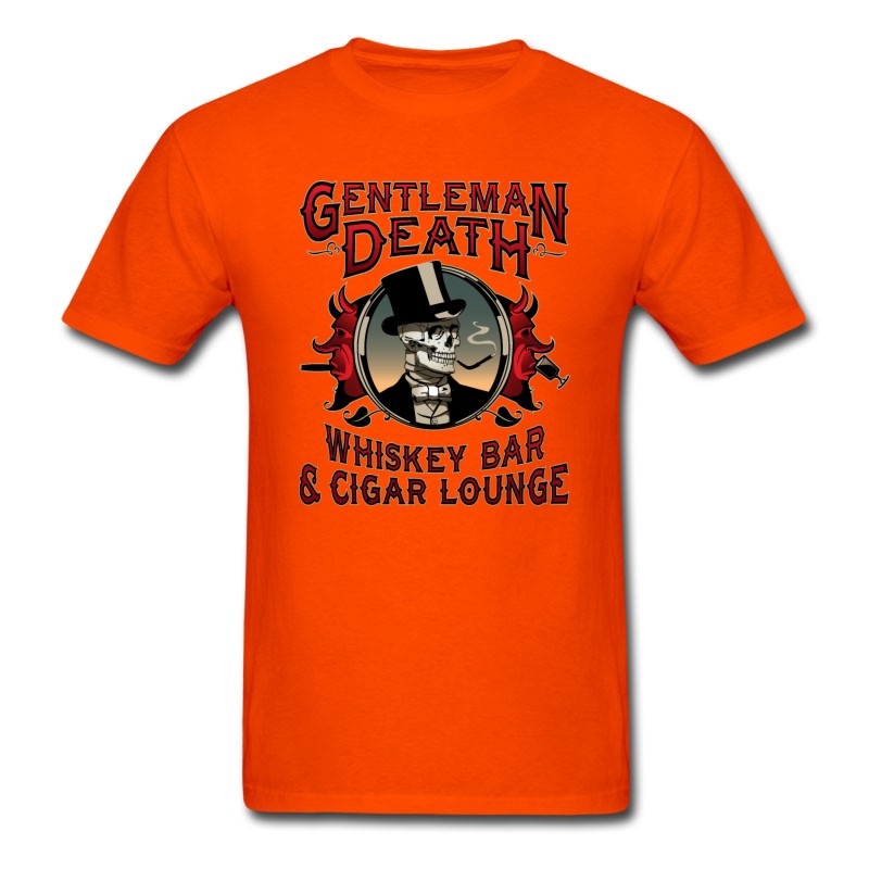 Men's Gentleman Death Whiskey Bar & Cigar Lounge T-Shirt