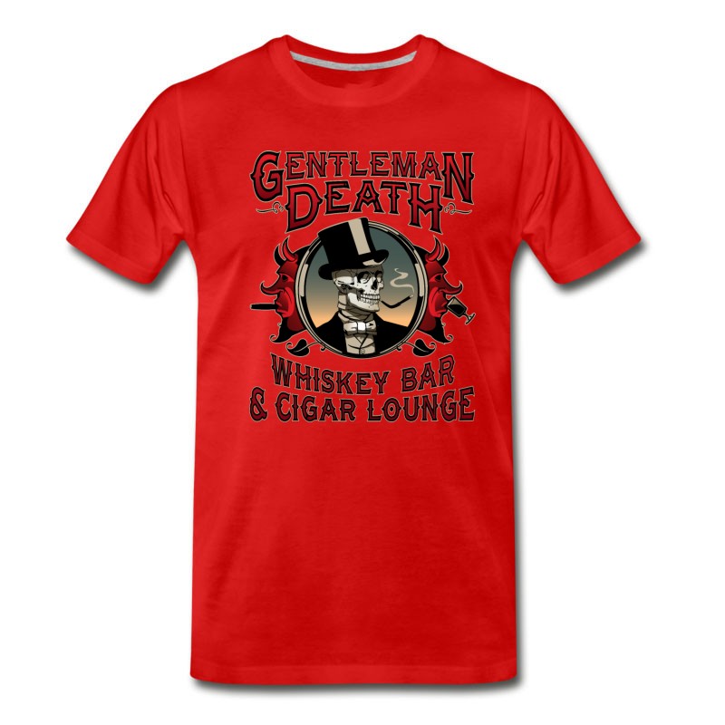 Men's Gentleman Death Whiskey Bar & Cigar Lounge T-Shirt