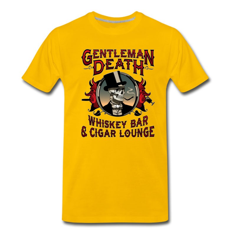 Men's Gentleman Death Whiskey Bar & Cigar Lounge T-Shirt