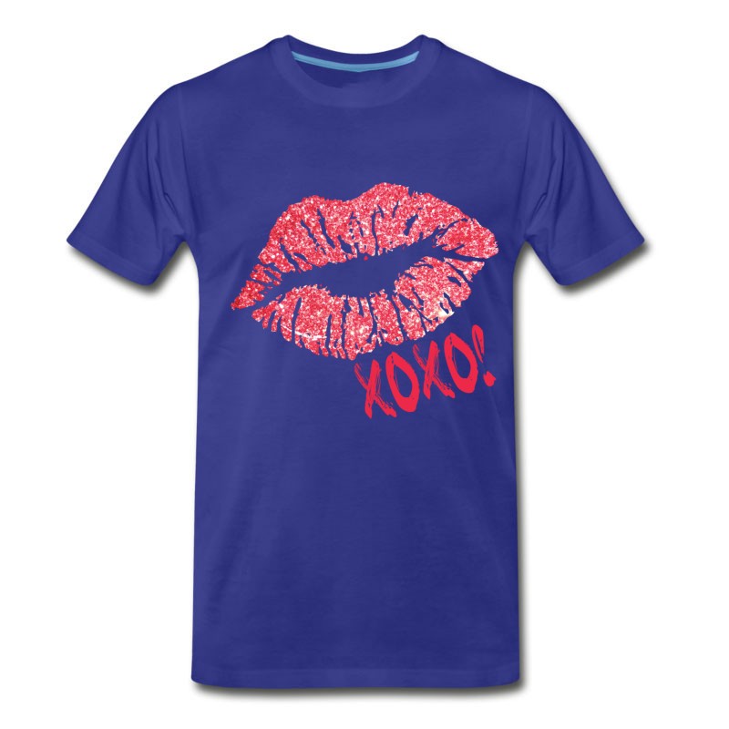 Men's Glitter Kiss Sparkling Lips Sexy Lipstick XOXO T-Shirt