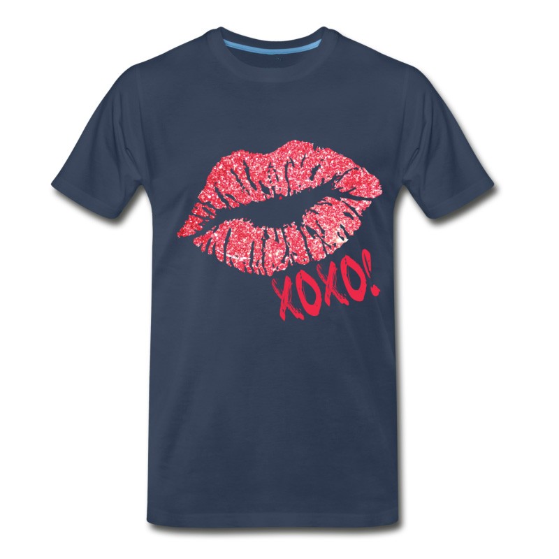 Men's Glitter Kiss Sparkling Lips Sexy Lipstick XOXO T-Shirt