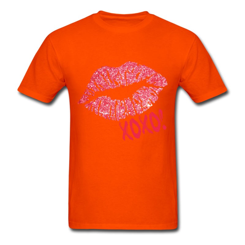 Men's Glitter Kiss Sparkling Lips Sexy Lipstick XOXO T-Shirt