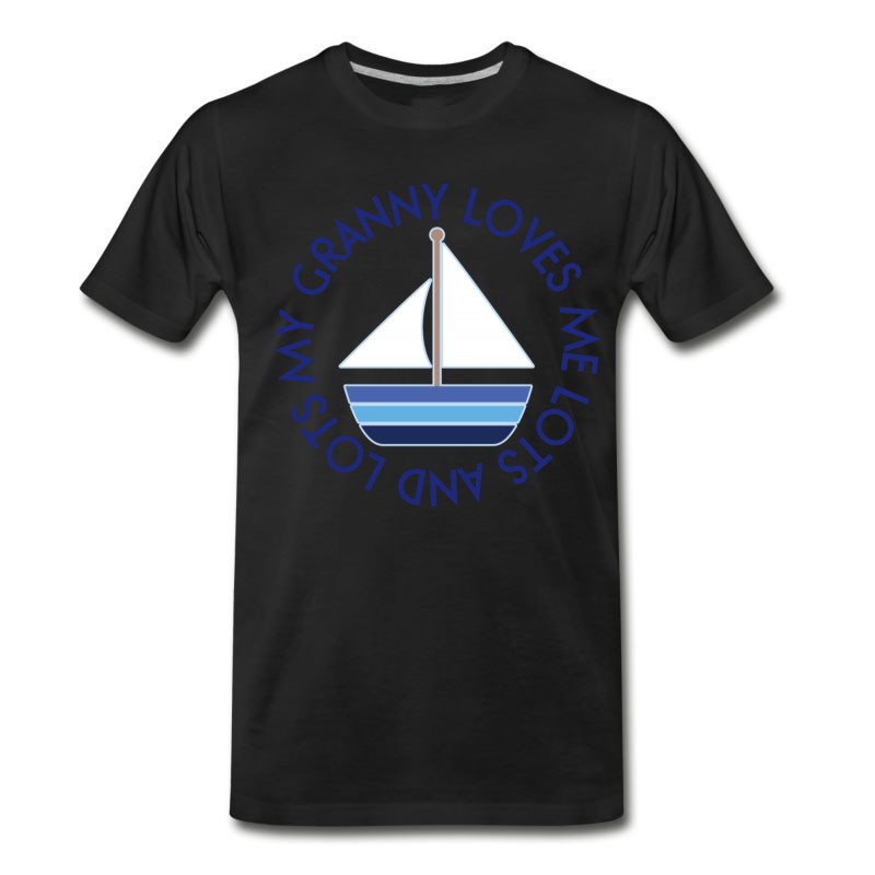 Men's Granny Loves Me Grandson Sailboat T-Shirt