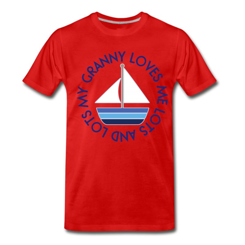 Men's Granny Loves Me Grandson Sailboat T-Shirt