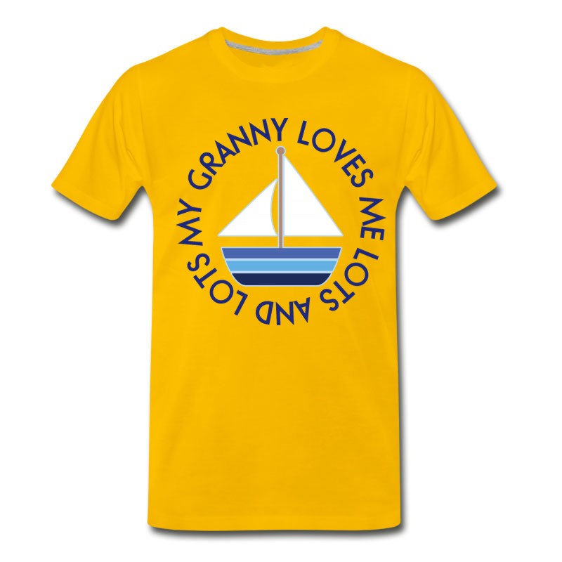 Men's Granny Loves Me Grandson Sailboat T-Shirt