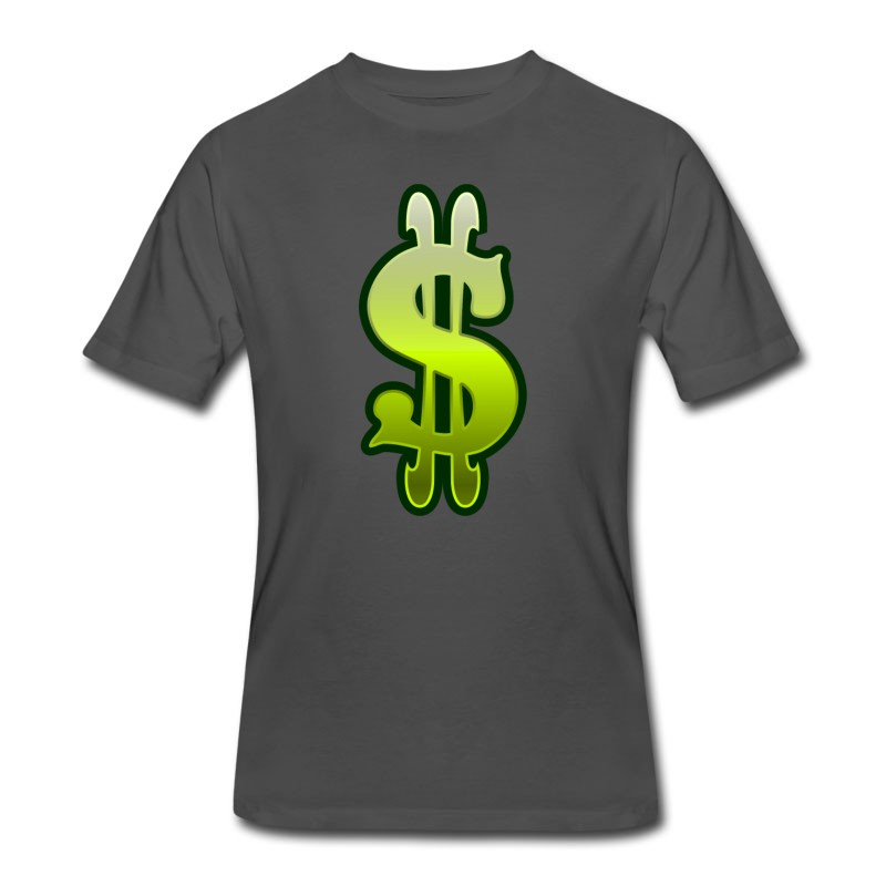 Men's Green Slot Machine Dollar Sign Vector Clipart T-Shirt