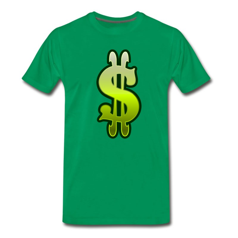 Men's Green Slot Machine Dollar Sign Vector Clipart T-Shirt