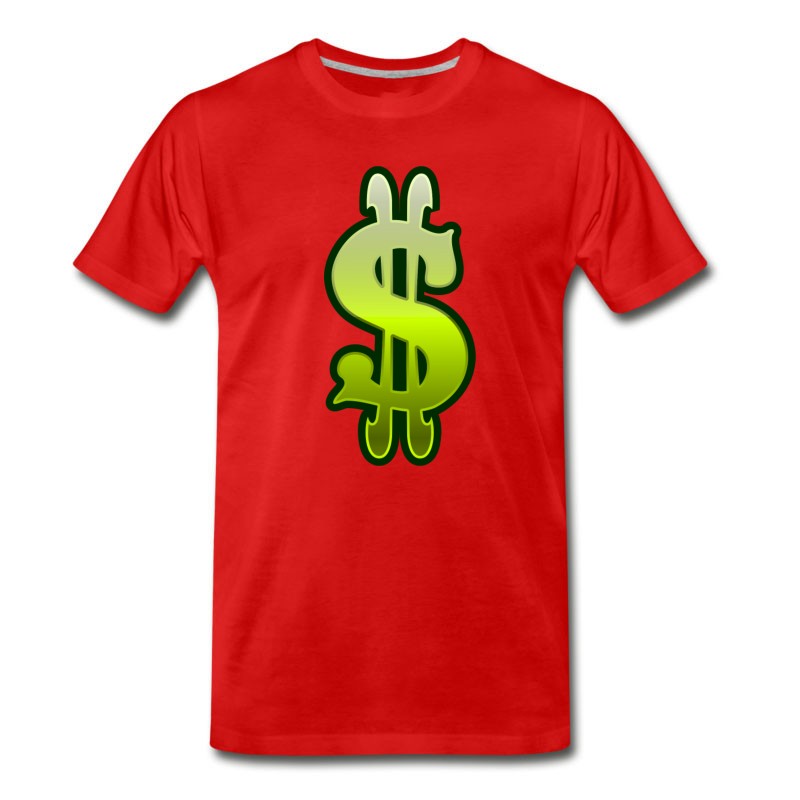 Men's Green Slot Machine Dollar Sign Vector Clipart T-Shirt