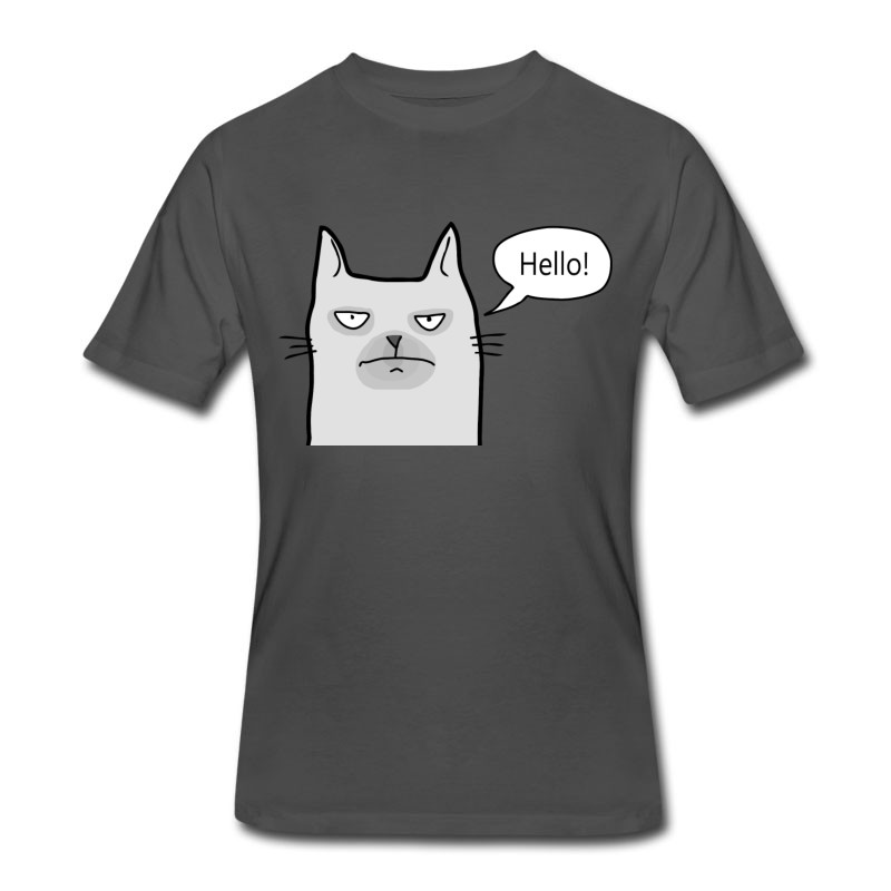 Men's Grumpy Cat Says Hello T-Shirt