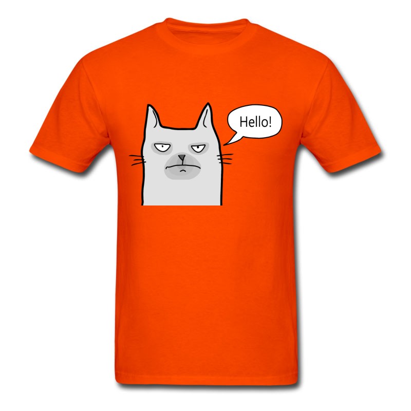 Men's Grumpy Cat Says Hello T-Shirt