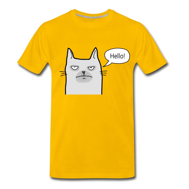 Men's Grumpy Cat Says Hello T-Shirt