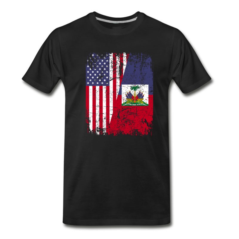 Men's HAITIAN ROOTS | American Flag | HAITI T-Shirt