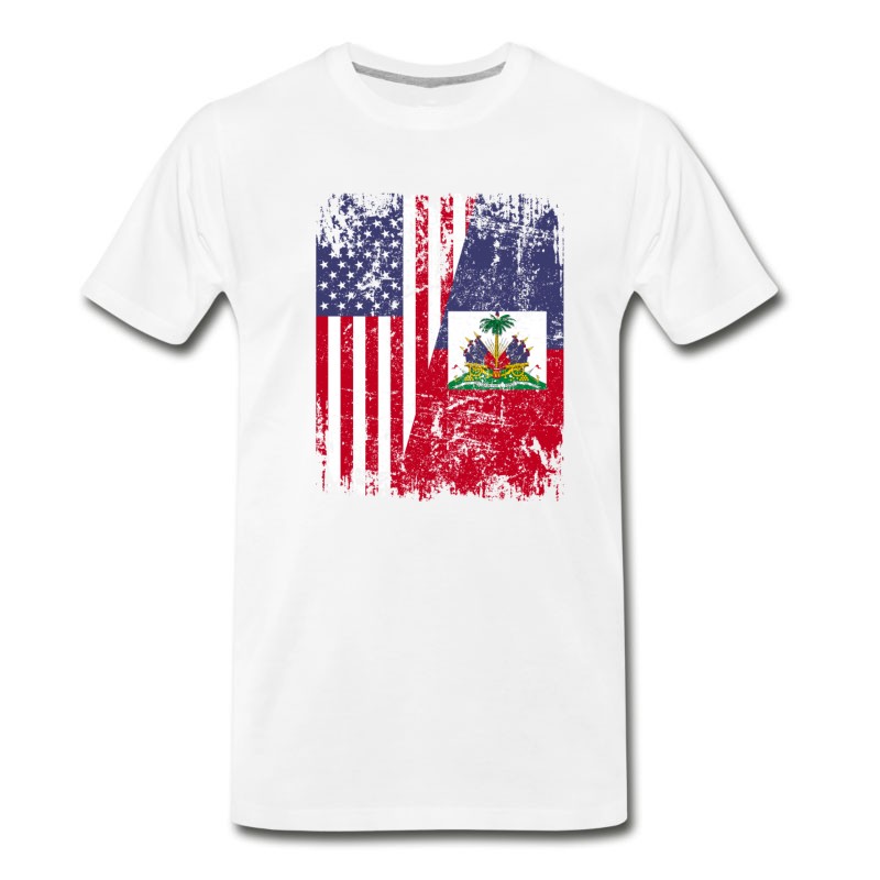 Men's HAITIAN ROOTS | American Flag | HAITI T-Shirt