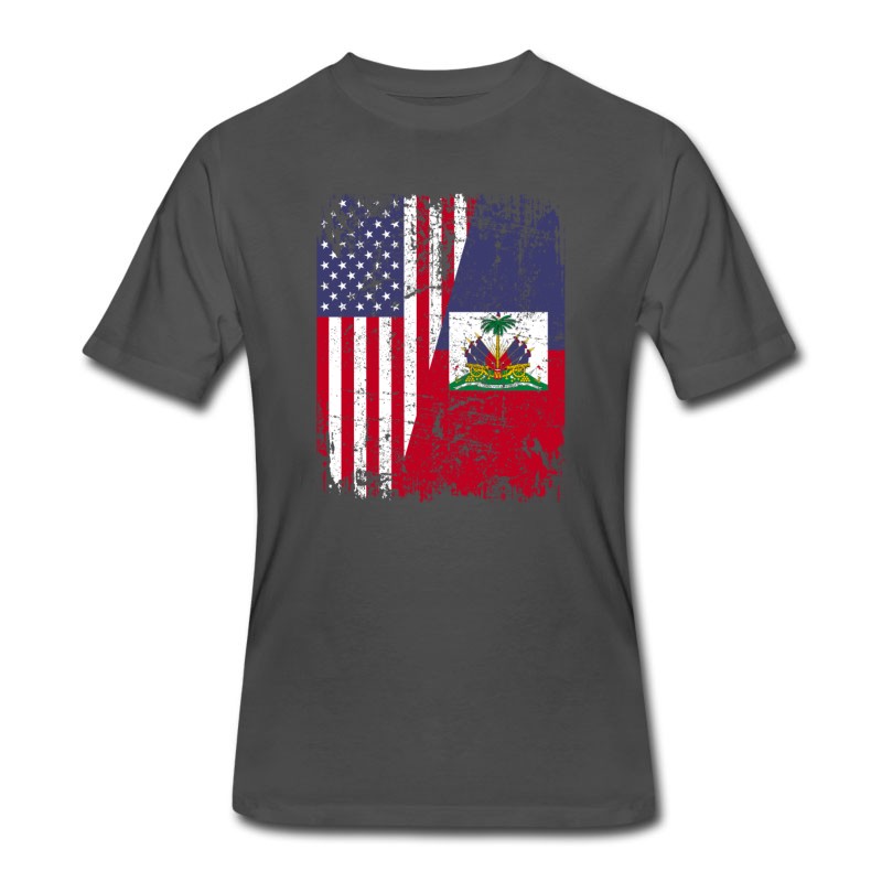 Men's HAITIAN ROOTS | American Flag | HAITI T-Shirt