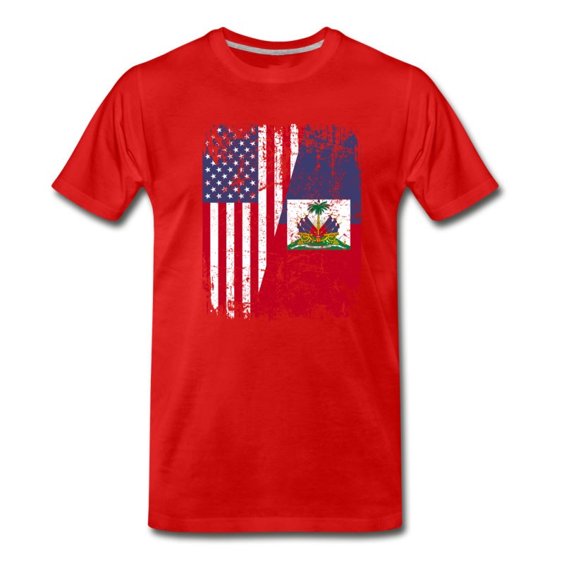 Men's HAITIAN ROOTS | American Flag | HAITI T-Shirt