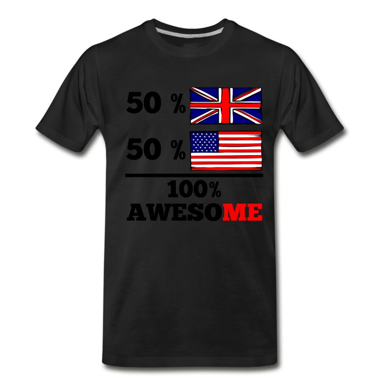 Men's Half British Half American 100% Awesome T-Shirt