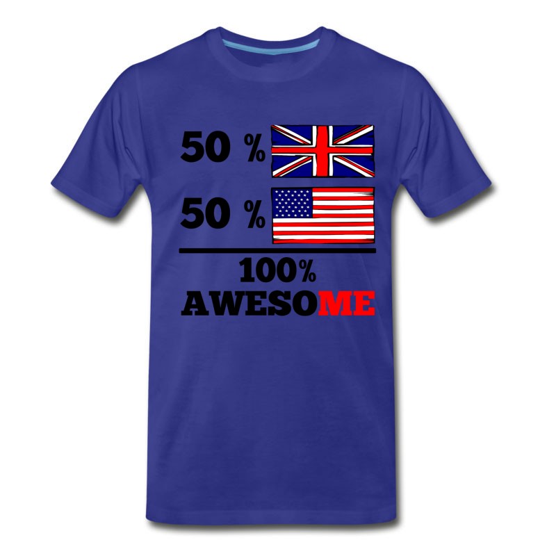 Men's Half British Half American 100% Awesome T-Shirt