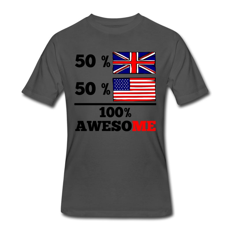 Men's Half British Half American 100% Awesome T-Shirt