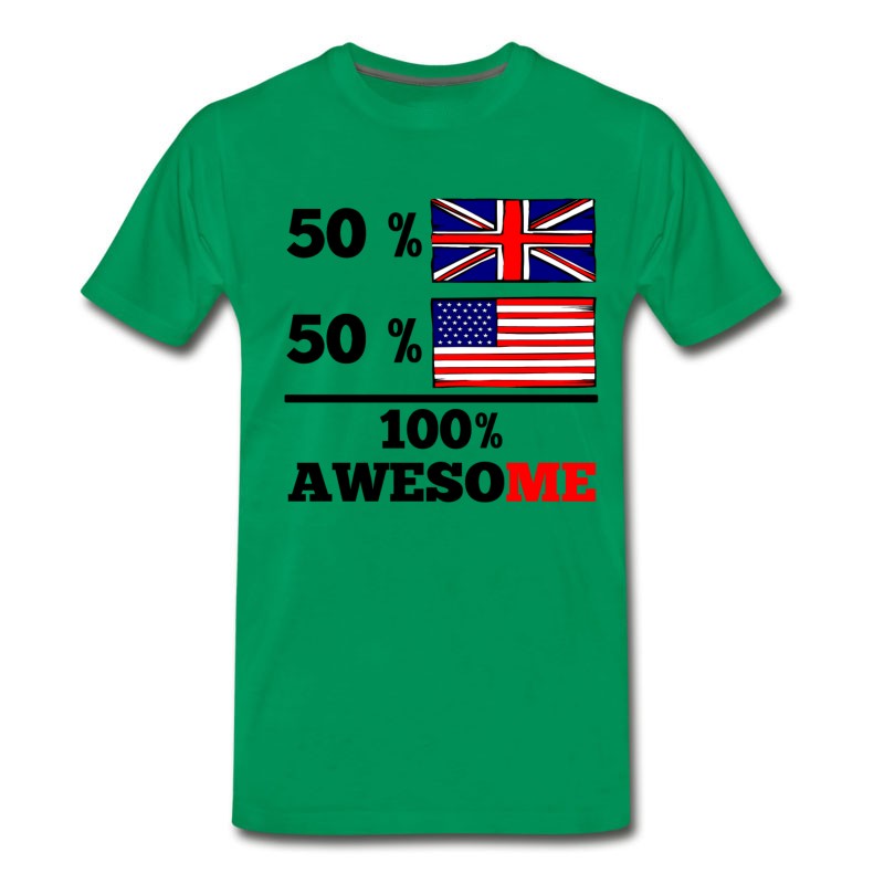 Men's Half British Half American 100% Awesome T-Shirt