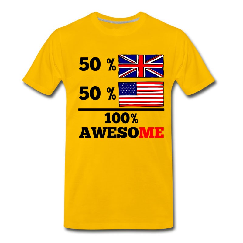 Men's Half British Half American 100% Awesome T-Shirt