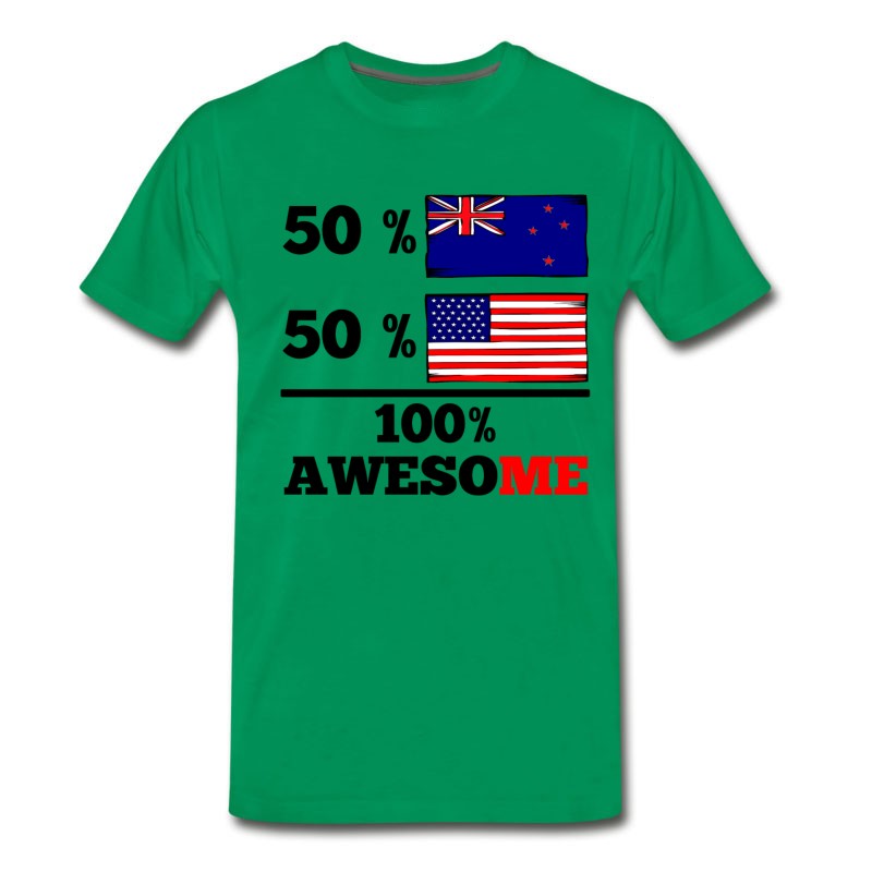 Men's Half Kiwi Half American 100% Awesome T-Shirt