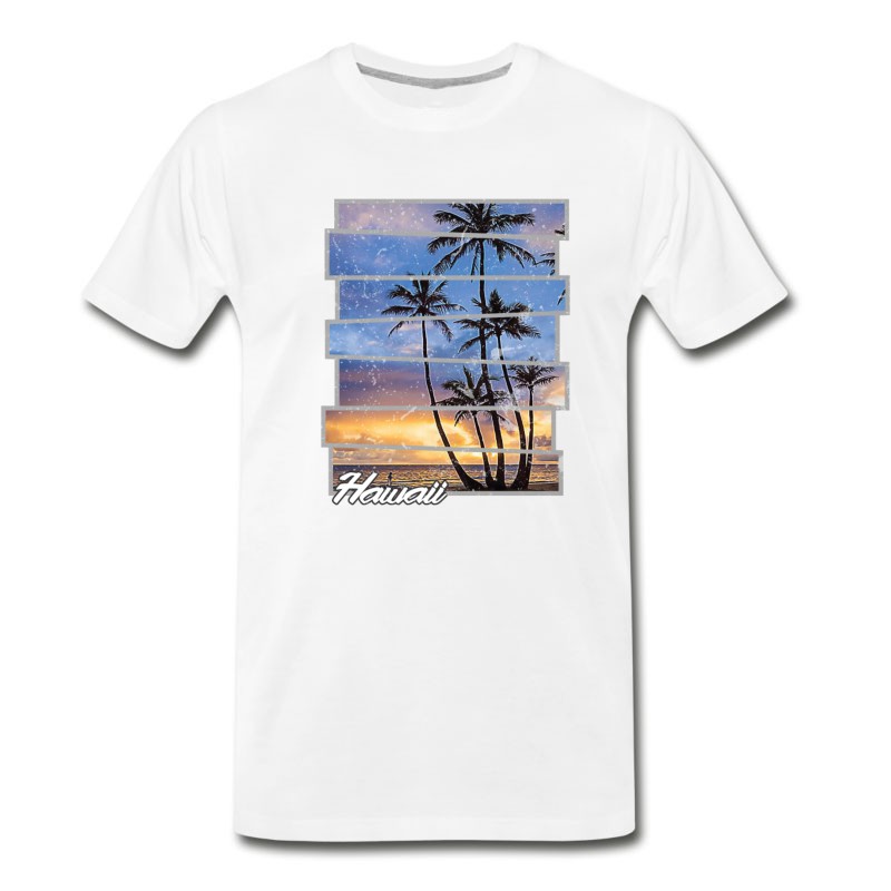 Men's Hawaii Beach Hawaiian Sunset Retro Photo Island T-Shirt