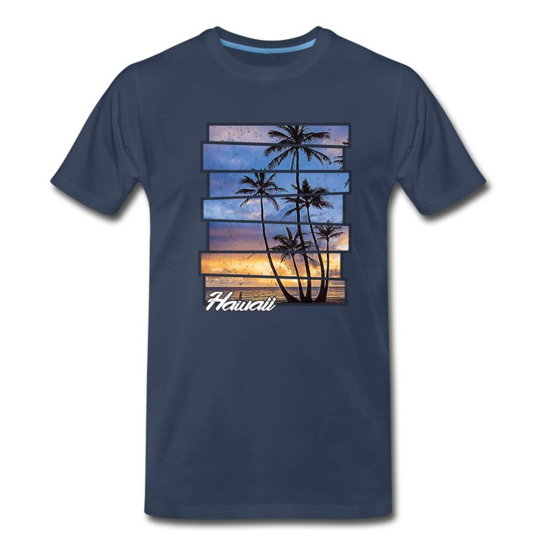 Men's Hawaii Beach Hawaiian Sunset Retro Photo Island T-Shirt