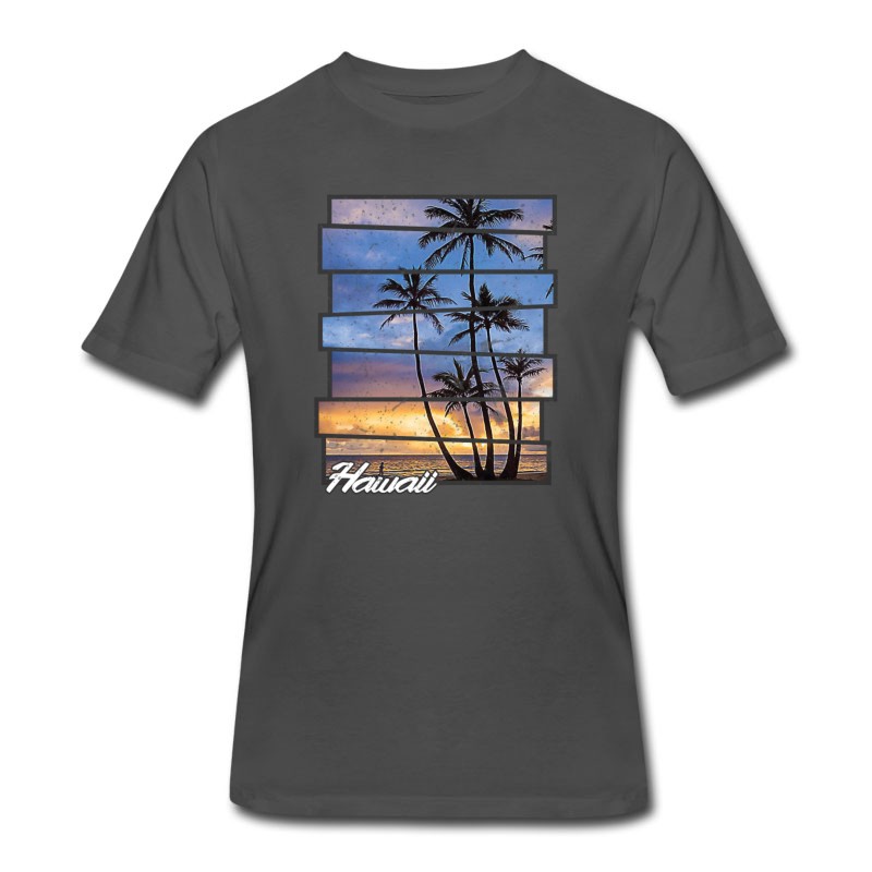 Men's Hawaii Beach Hawaiian Sunset Retro Photo Island T-Shirt