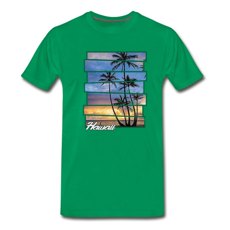 Men's Hawaii Beach Hawaiian Sunset Retro Photo Island T-Shirt