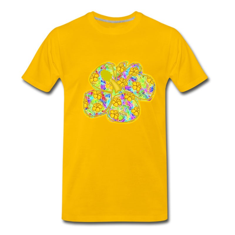 Men's Hawaiian Yellow Flowers T-Shirt