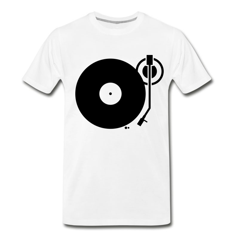 Men's Headphones Record Disc Platter Disk Dj Record Play Techno Minimal Club Music T-Shirt