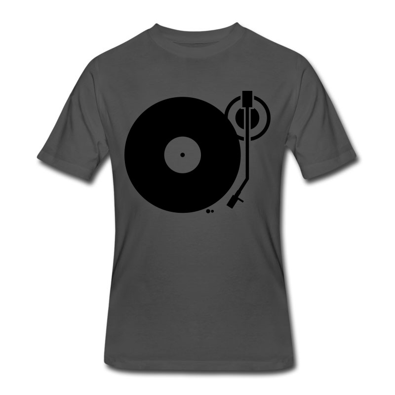 Men's Headphones Record Disc Platter Disk Dj Record Play Techno Minimal Club Music T-Shirt