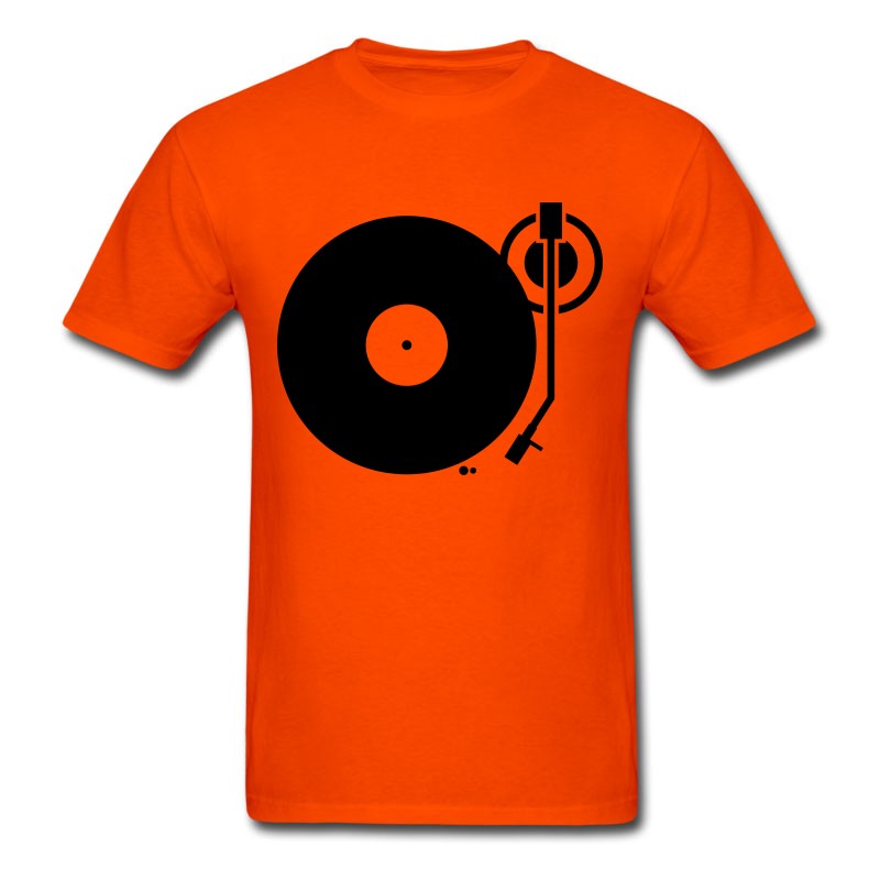 Men's Headphones Record Disc Platter Disk Dj Record Play Techno Minimal Club Music T-Shirt