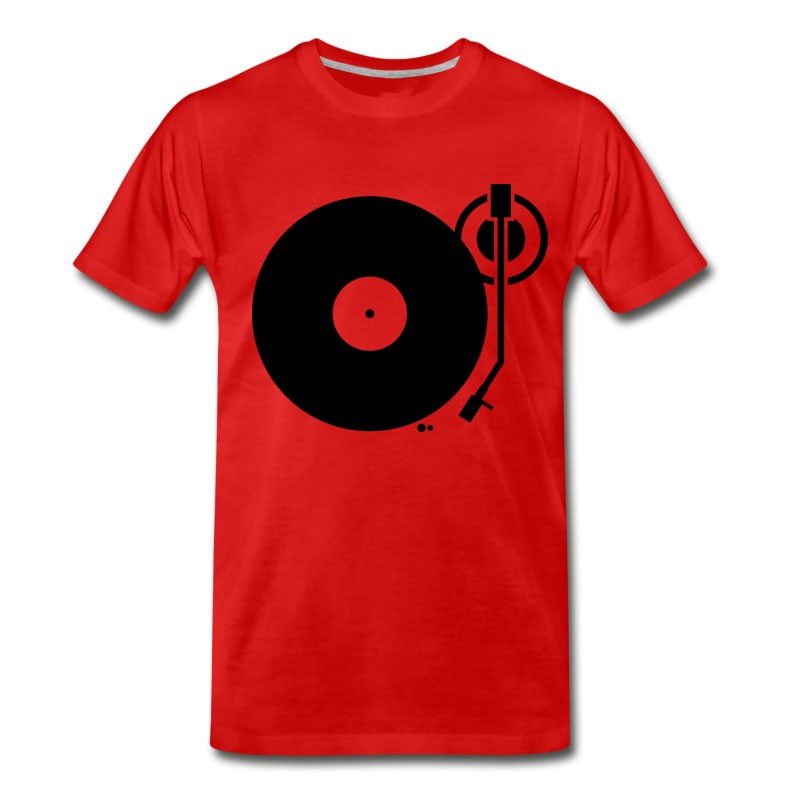 Men's Headphones Record Disc Platter Disk Dj Record Play Techno Minimal Club Music T-Shirt