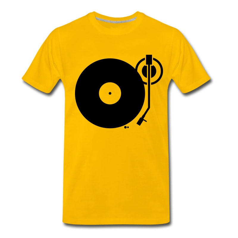 Men's Headphones Record Disc Platter Disk Dj Record Play Techno Minimal Club Music T-Shirt