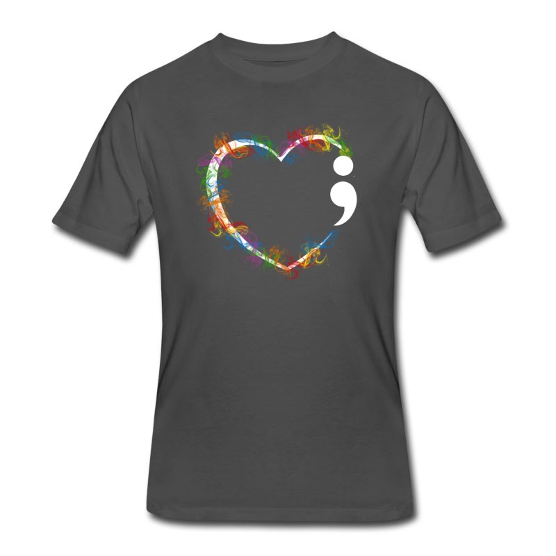 Men's Heart Shape Suicide Prevention Awareness T-Shirt