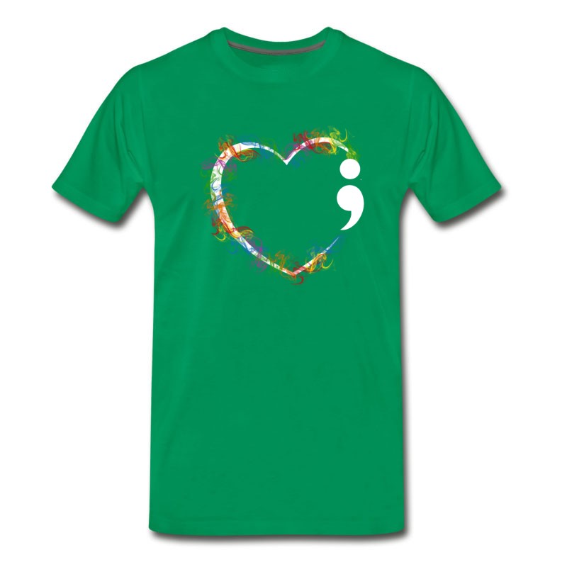 Men's Heart Shape Suicide Prevention Awareness T-Shirt