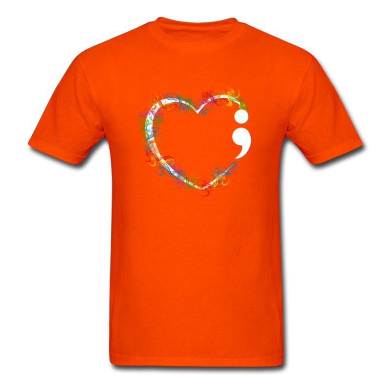 Men's Heart Shape Suicide Prevention Awareness T-Shirt