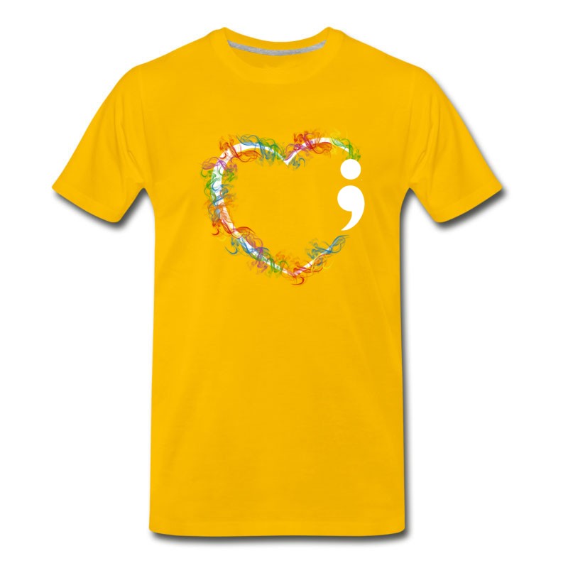 Men's Heart Shape Suicide Prevention Awareness T-Shirt